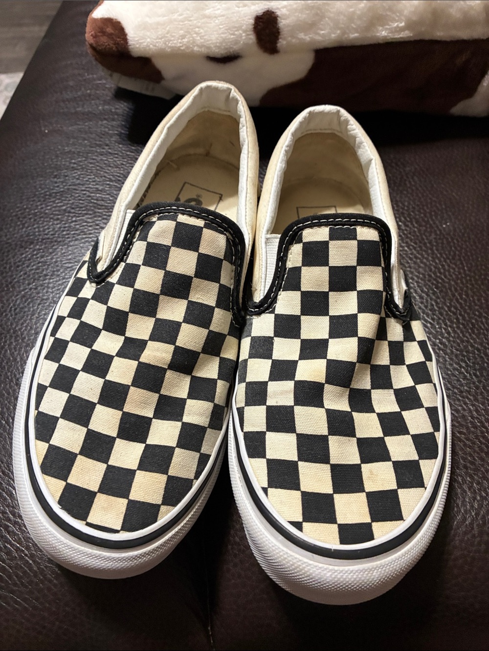Checkerboard Slip-On women - Black and Cream